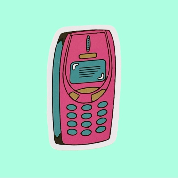 Other - Pink Retro Cell Phone Sticker 80s 90s Vinyl